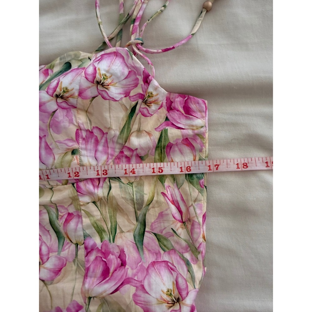 En Saison M Pink Tulip Floral Corset Midi Dress Cottagecore Garden Romantic NWT - Picture 5 of 10